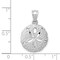 14K White Gold Sand Dollar Charm Pendant FindingKing Jewerly 23mm x 15mm
